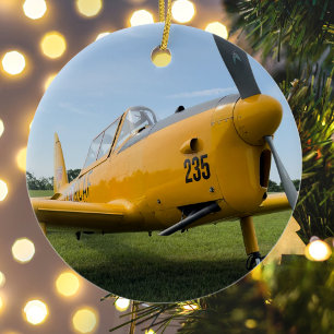 Aviation Airplane Photo Christmas Personalized Cer Ceramic Ornament