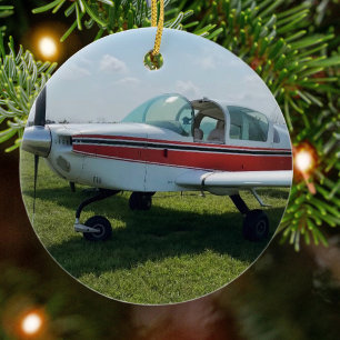 Aviation Airplane Photo Christmas Personalized Cer Ceramic Ornament