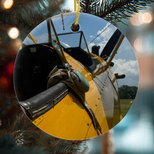 Aviation Airplane Photo Christmas Personalized Cer Ceramic Ornament