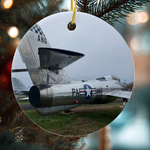 Aviation Airplane Photo Christmas Personalized Cer Ceramic Ornament