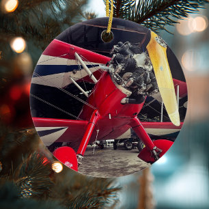 Aviation Airplane Photo Christmas Personalized Cer Ceramic Ornament