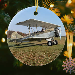 Aviation Airplane Photo Christmas Personalized Cer Ceramic Ornament