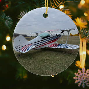 Aviation Airplane Photo Christmas Personalized Cer Ceramic Ornament