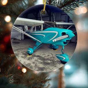 Aviation Airplane Photo Christmas Personalized Cer Ceramic Ornament