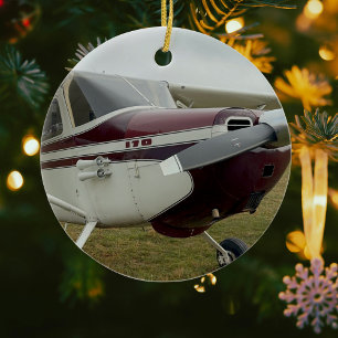 Aviation Airplane Photo Christmas Personalized  Ceramic Ornament