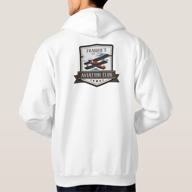 Aviation Airplane Pilot Club Custom Hoodie (Back)