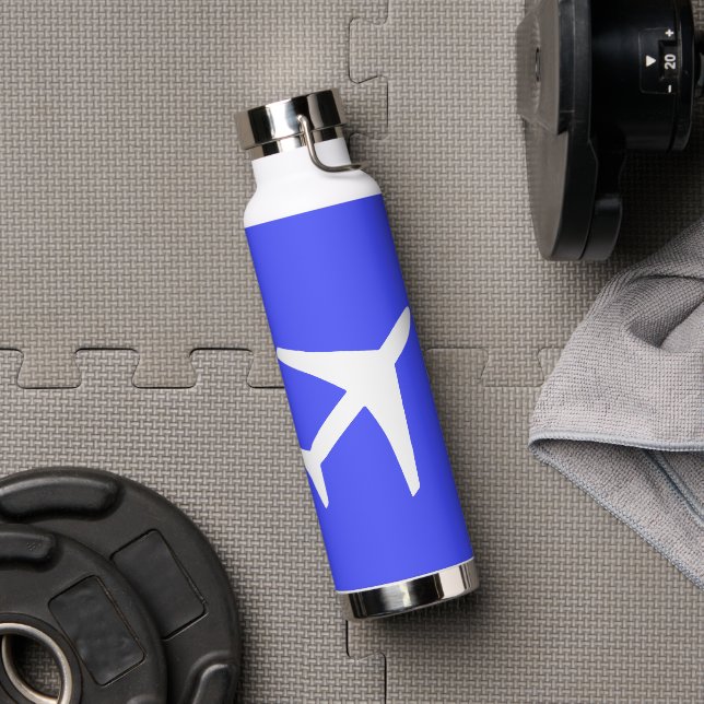 Aviation Airplane Plane Pilot Flying Sky Water Bottle (Gym)