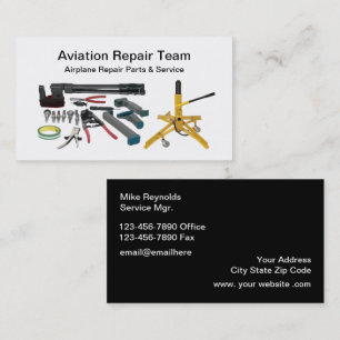 Aviation Airplane Repair Mechanic Services Business Card