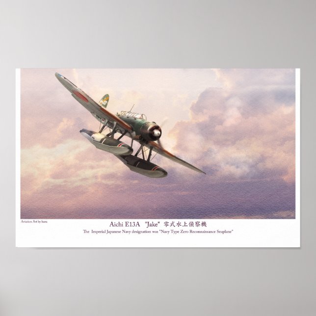 Aviation Art Poster "Aichi E13A "Jake"” (Front)