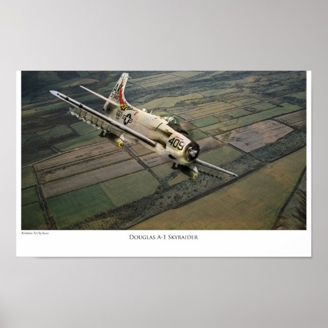 Aviation Art Poster "Douglas A-1 Skyraider" (Devant)