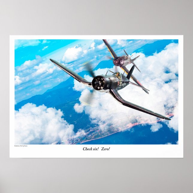 Aviation Art Poster 'F4U Corsair' (Front)