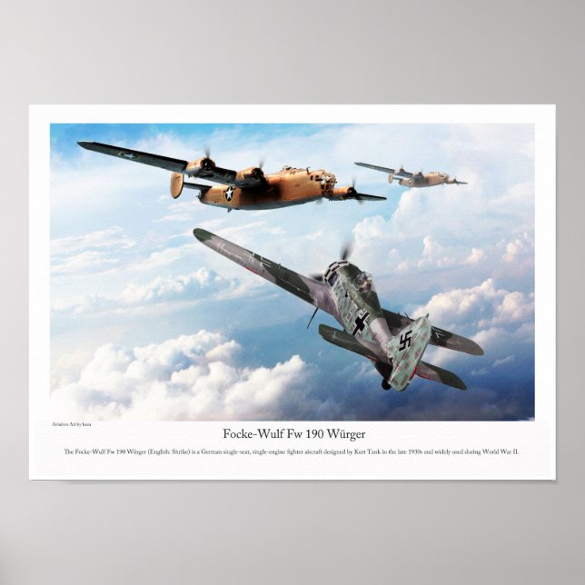 Aviation Art Poster "Focke-Wulf Fw 190" (Front)
