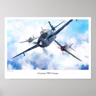 Aviation Art Poster "Grumman TBF Avenger"