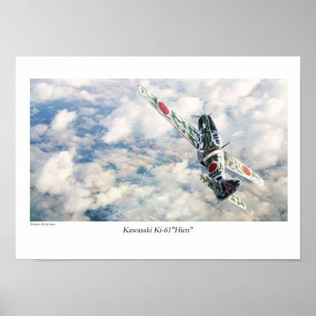 Aviation Art Poster "Kawasaki Ki-61 Hien" (Front)