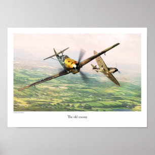 Aviation Art Poster "Messerschmitt Bf 109"