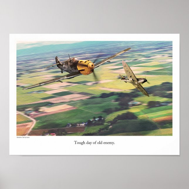Aviation Art Poster "Messerschmitt Bf 109" (Front)