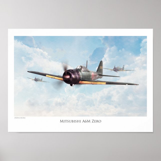 Aviation Art Poster "Mitsubishi A6M Zero" (Devant)