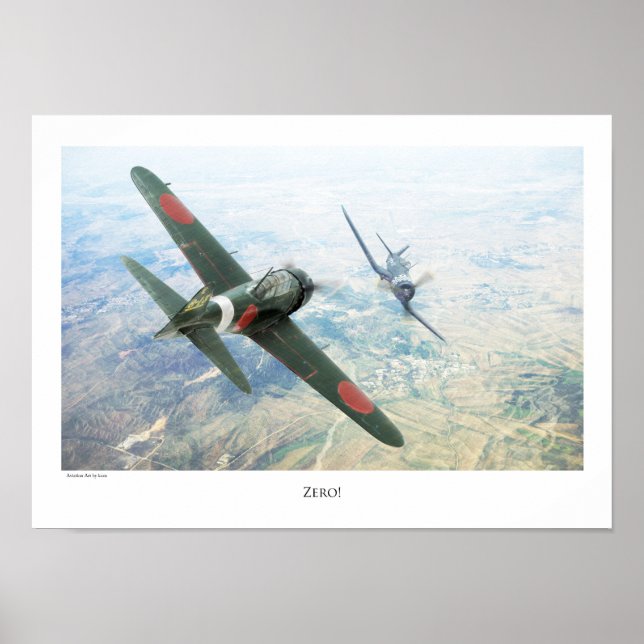 Aviation Art Poster "Mitsubishi A6M Zero" (Front)