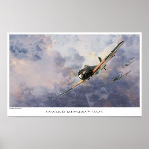 aviation Art Poster " Nakajima Ki-43　Oscar"