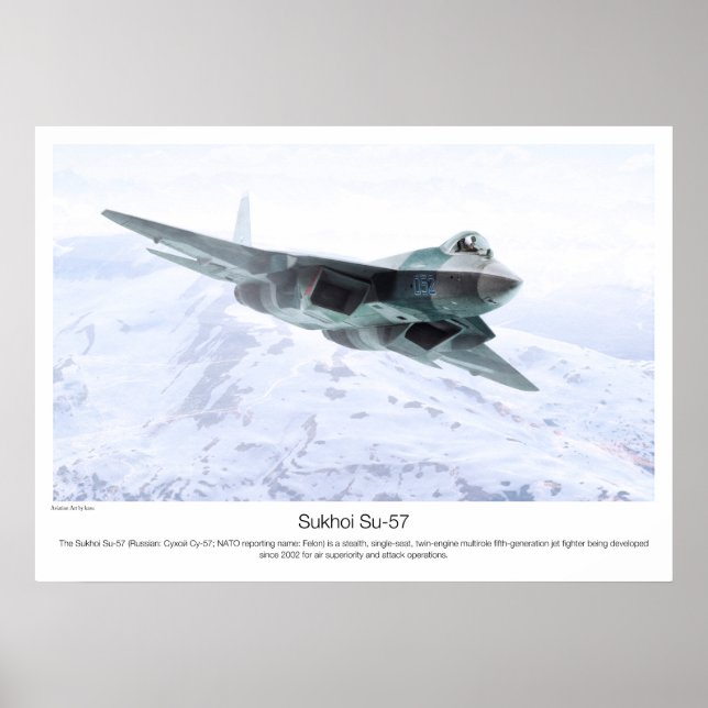 Aviation Art Poster "Su-57" (Front)
