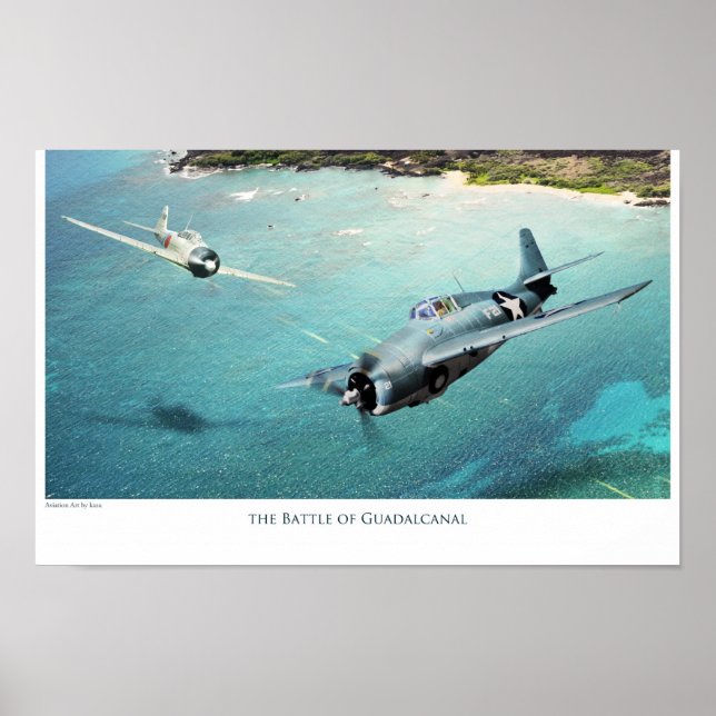 aviation Art Poster "The Battle of Guadalcanal" (Front)