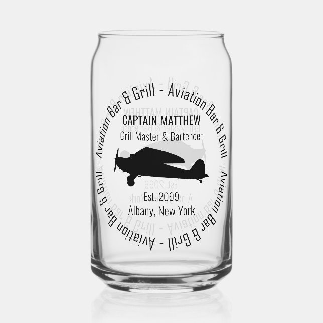 Aviation Bar & Grill Drinkware Can Beer Drinkware Can Glass (Front)