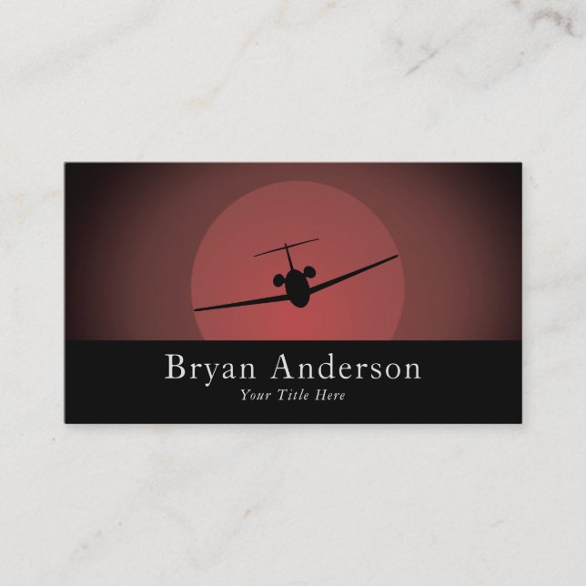 Aviation - Carte de visite d'avion à réaction (Devant)