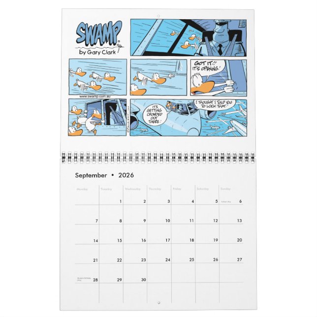 Aviation Cartoons 12 Month Calendar (Sep 2026)