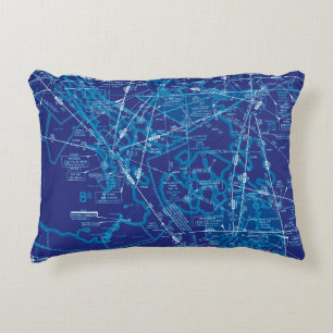 Aviation Chart Accent Pillow