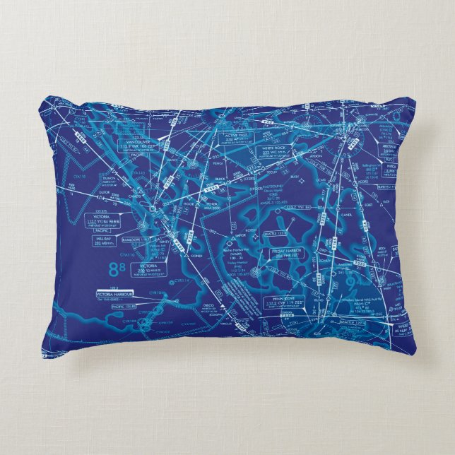 Aviation Chart Accent Pillow (Front)
