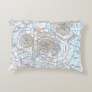 Aviation Chart Accent Pillow
