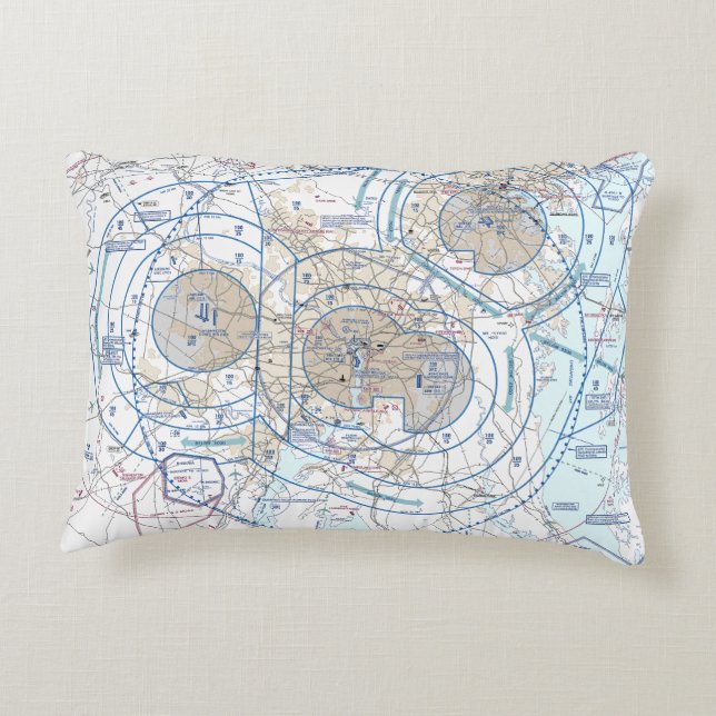 Aviation Chart Accent Pillow (Back)