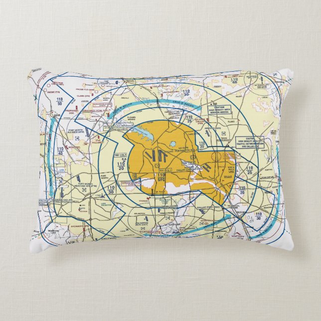 Aviation Chart Accent Pillow (Front)