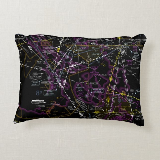 Aviation Chart Accent Pillow (Back)