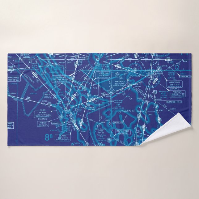 Aviation Chart  Bath Towel (Bath Towel)