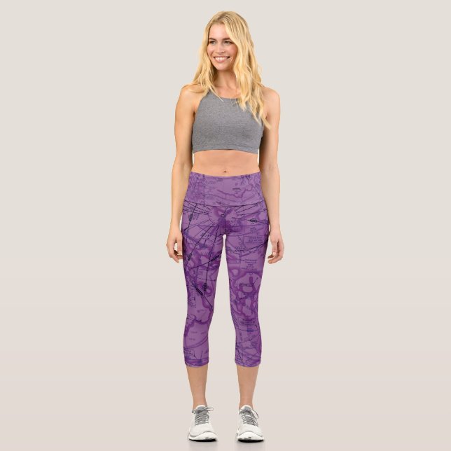 Aviation chart capri leggings (Front)