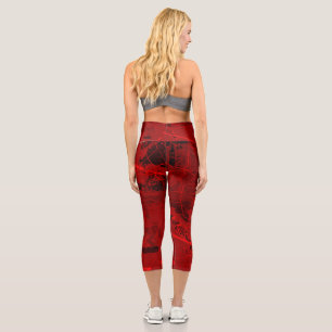 Aviation Chart Capri Leggings