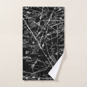 Aviation Chart Hand Towel