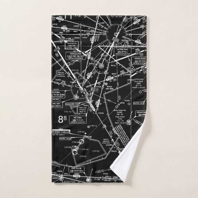 Aviation Chart Hand Towel (Hand Towel)