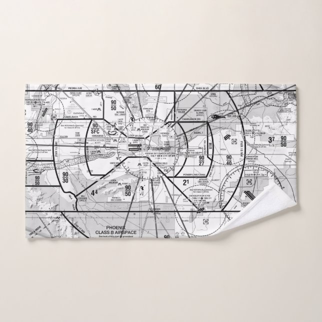 Aviation Chart Hand Towel (Hand Towel)