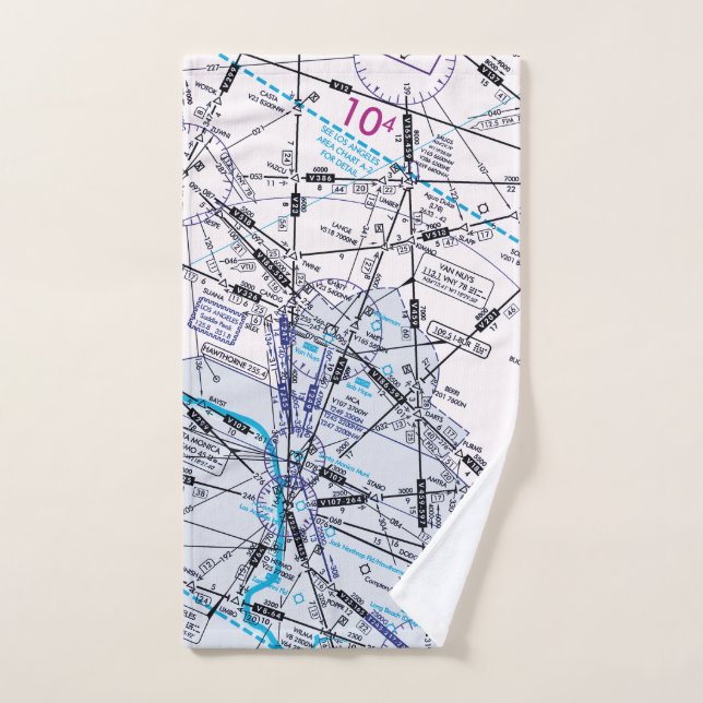Aviation Chart Hand Towel (Hand Towel)