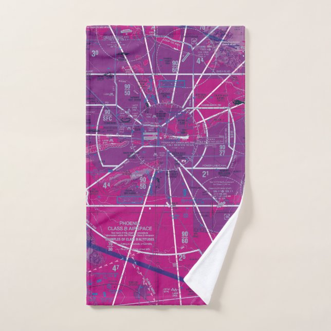 Aviation Chart Hand Towel (Hand Towel)