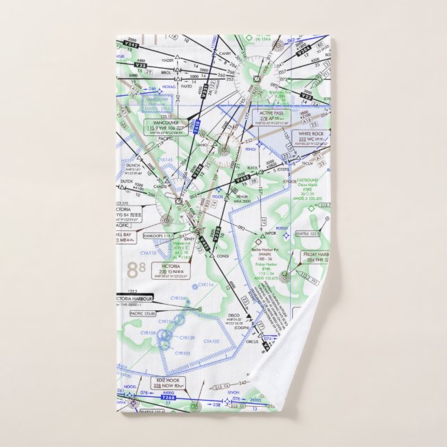 Aviation Chart Hand Towel (Hand Towel)