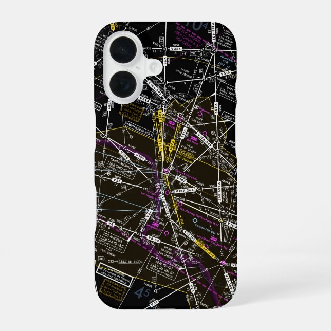 Aviation Chart iPhone 16 Case (Back)