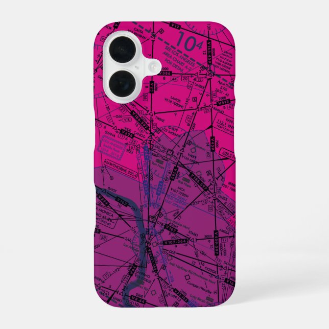 Aviation Chart iPhone 16 Case (Back)