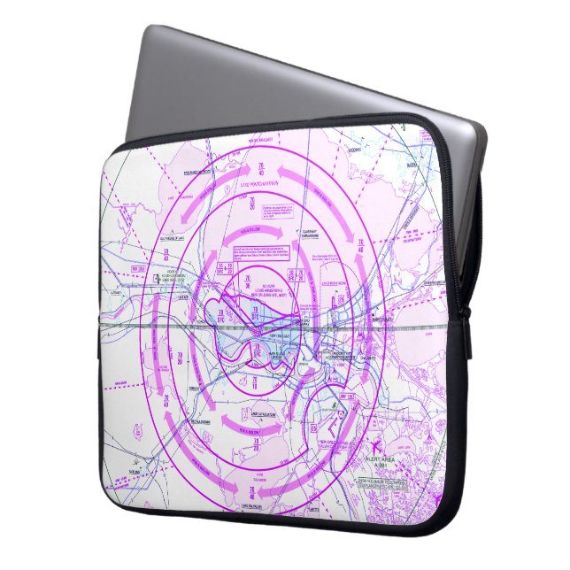 Aviation Chart Laptop Sleeve (Front Left)