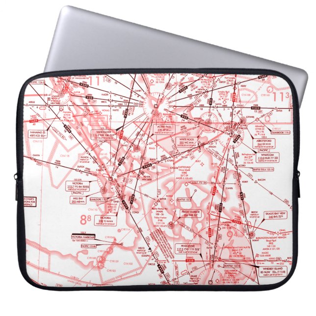 Aviation chart laptop sleeve (Front)