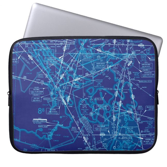 Aviation Chart Laptop Sleeve (Front)