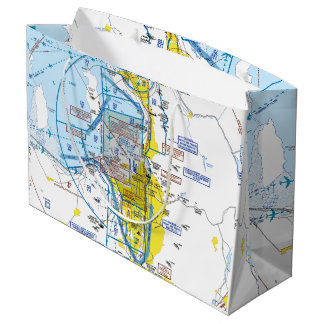Aviation Chart Large Gift Bag