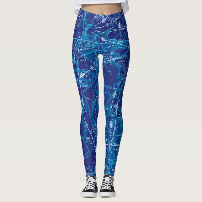 Aviation Chart Leggings (Front)